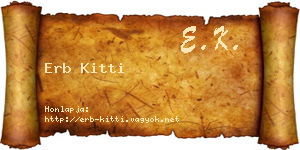 Erb Kitti névjegykártya